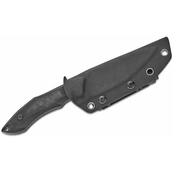 Couteau Tenable Luccio Black Lame Harpon Acier Sandvik 14C28N Manche G-10 Etui Kydex G007A2 - Livraison Gratuite