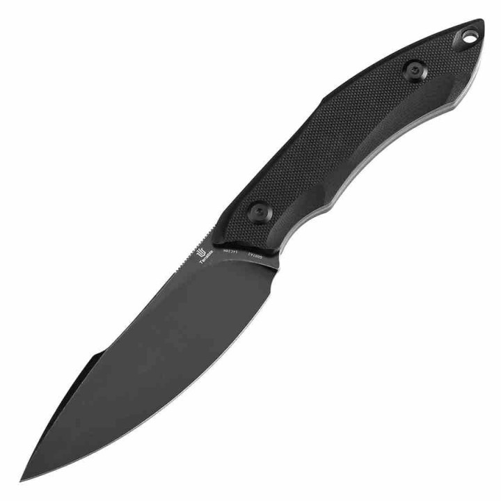 Couteau Tenable Luccio Black Lame Harpon Acier Sandvik 14C28N Manche G-10 Etui Kydex G007A2 - Livraison Gratuite