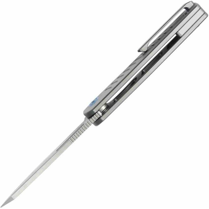 Couteau Kubey Steelhead Gray Lame Acier M390 Manche Titane Liner Lock IKBS Clip KUB315A - Livraison Gratuite