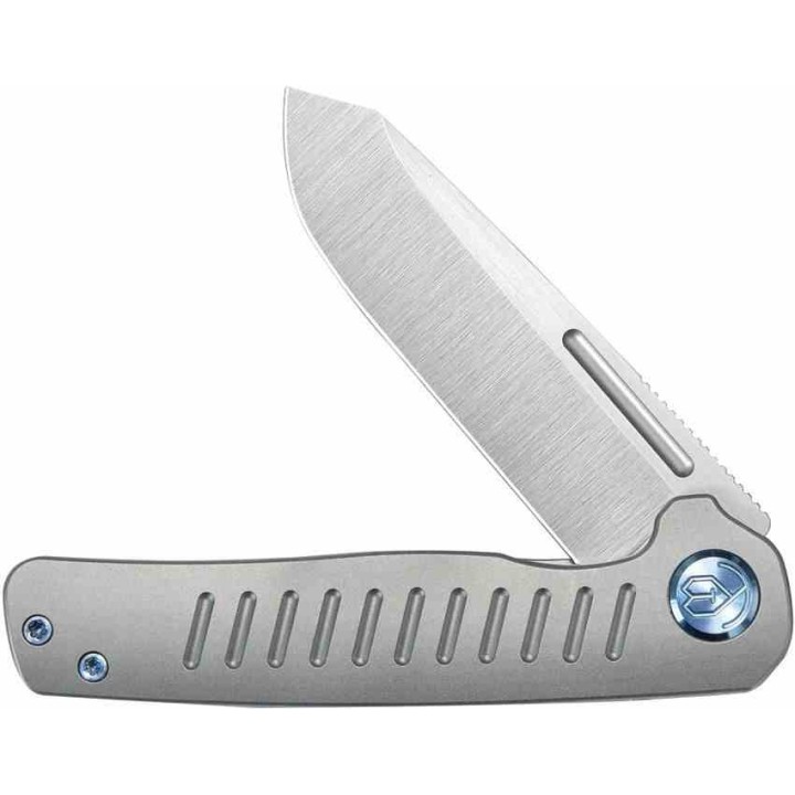 Couteau Kubey Steelhead Gray Lame Acier M390 Manche Titane Liner Lock IKBS Clip KUB315A - Livraison Gratuite