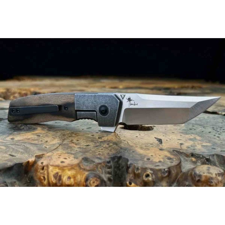 Couteau Begg Seishin Lame Tanto Acier VG-10 Manche Pakkawood Bolster Lock Clip BG053 - Livraison Gratuite