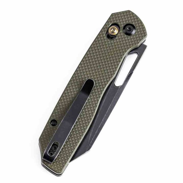 Couteau Tenable Shard Olive Green Reverse Tanto Acier 14C28N Manche G10 Crossbar Lock T1006V3 - Livraison Gratuite