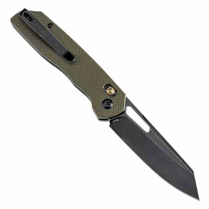 Couteau Tenable Shard Olive Green Reverse Tanto Acier 14C28N Manche G10 Crossbar Lock T1006V3 - Livraison Gratuite