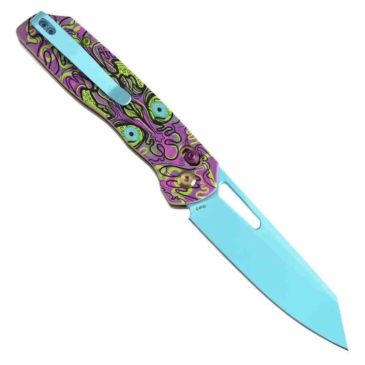 Couteau Tenable Shard Jade G10 & Purple Undead Reverse Tanto Acier 14C28N Crossbar Lock T1006V9  - Livraison Gratuite