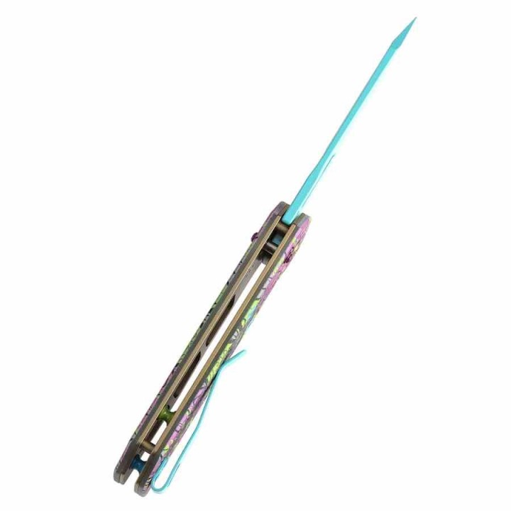 Couteau Tenable Shard Jade G10 & Purple Undead Reverse Tanto Acier 14C28N Crossbar Lock T1006V9  - Livraison Gratuite