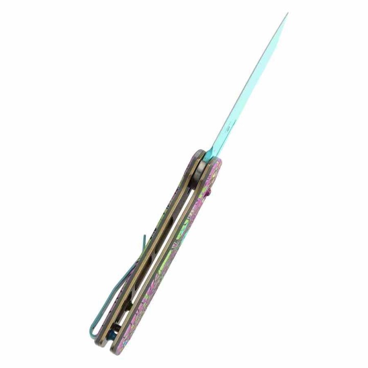 Couteau Tenable Shard Jade G10 & Purple Undead Reverse Tanto Acier 14C28N Crossbar Lock T1006V9  - Livraison Gratuite