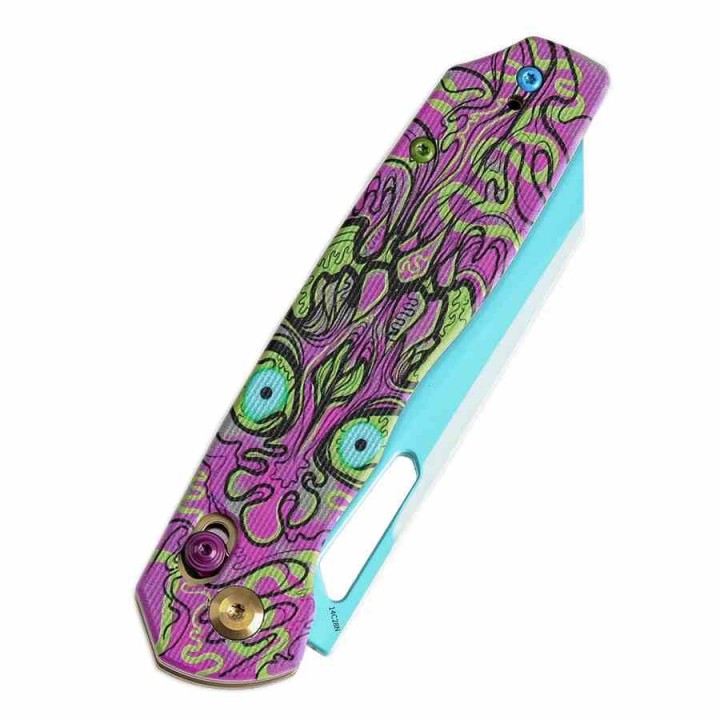 Couteau Tenable Shard Jade G10 & Purple Undead Reverse Tanto Acier 14C28N Crossbar Lock T1006V9  - Livraison Gratuite