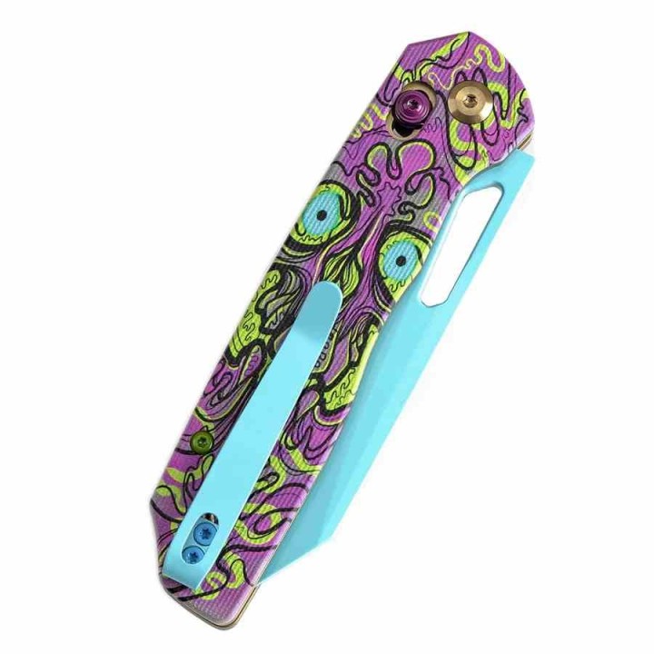 Couteau Tenable Shard Jade G10 & Purple Undead Reverse Tanto Acier 14C28N Crossbar Lock T1006V9  - Livraison Gratuite