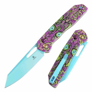Couteau Tenable Shard Jade G10 & Purple Undead Reverse Tanto Acier 14C28N Crossbar Lock T1006V9  - Livraison Gratuite