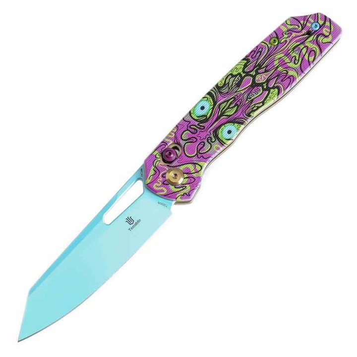 Couteau Tenable Shard Jade G10 & Purple Undead Reverse Tanto Acier 14C28N Crossbar Lock T1006V9  - Livraison Gratuite