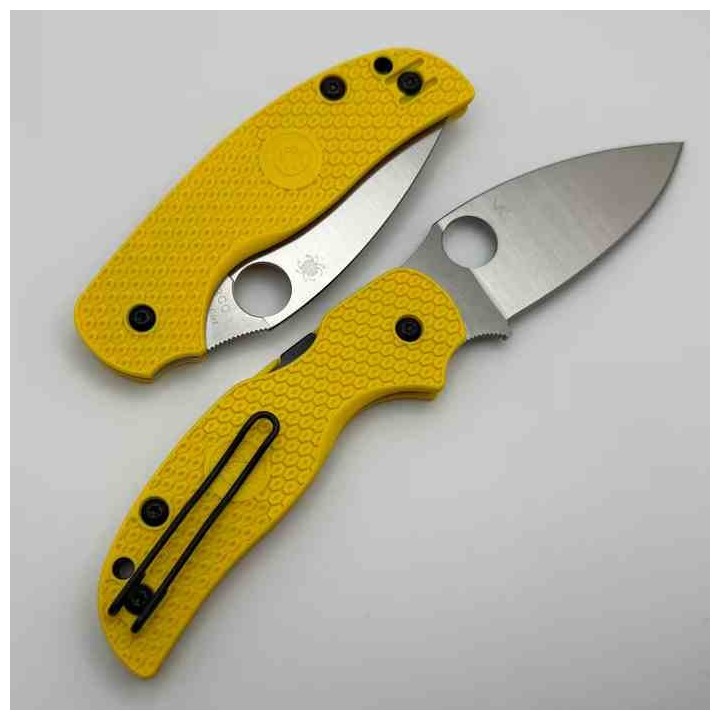 Couteau Spyderco Sage 5 Lightweight Salt Lame Acier MagnaCut Manche FRN Compression Lock SC123PYL - Livraison Gratuite