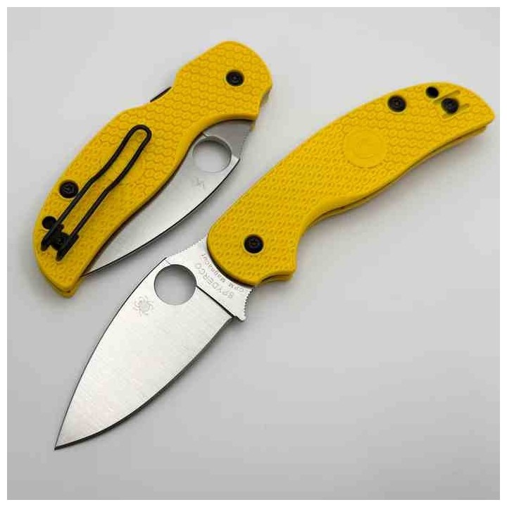 Couteau Spyderco Sage 5 Lightweight Salt Lame Acier MagnaCut Manche FRN Compression Lock SC123PYL - Livraison Gratuite
