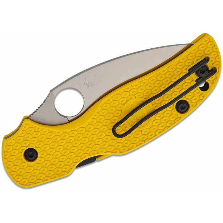 Couteau Spyderco Sage 5 Lightweight Salt Lame Acier MagnaCut Manche FRN Compression Lock SC123PYL - Livraison Gratuite