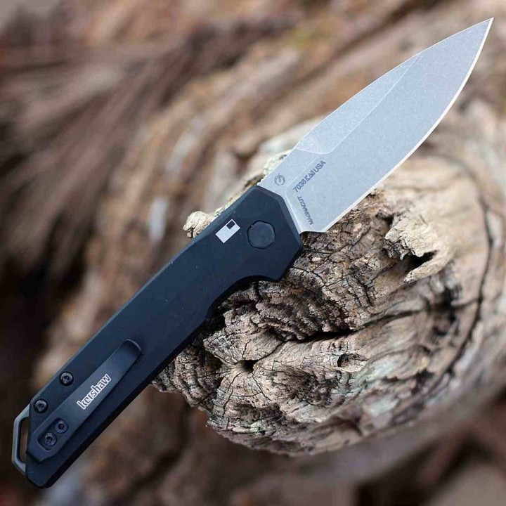 Couteau Kershaw Launch Iridium Automatique Lame Acier MagnaCut Manche Aluminium Button Lock USA KS7038 - Livraison Gratuite