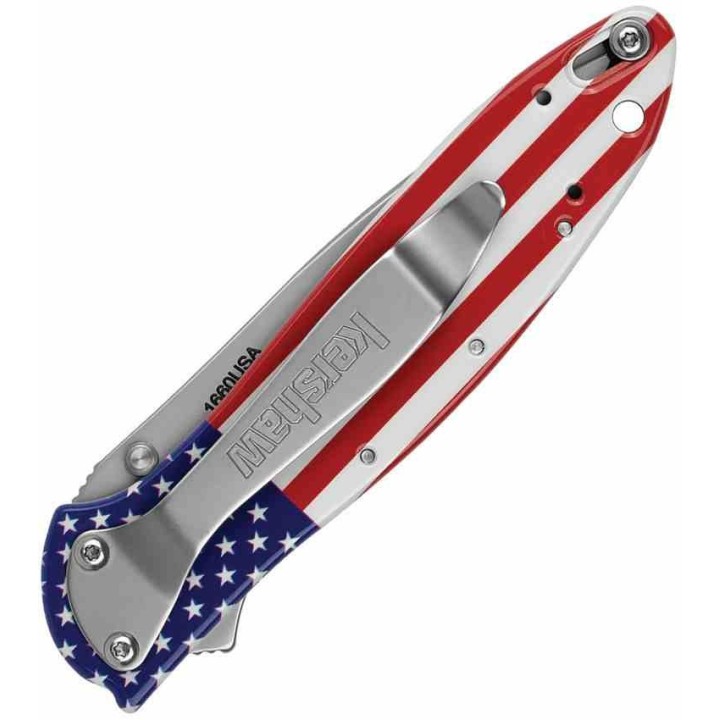Couteau Kershaw Leek USA Flag Lame Acier 14C28N Manche Aluminium A/O LinerLock USA KS1660USA - Livraison Gratuite