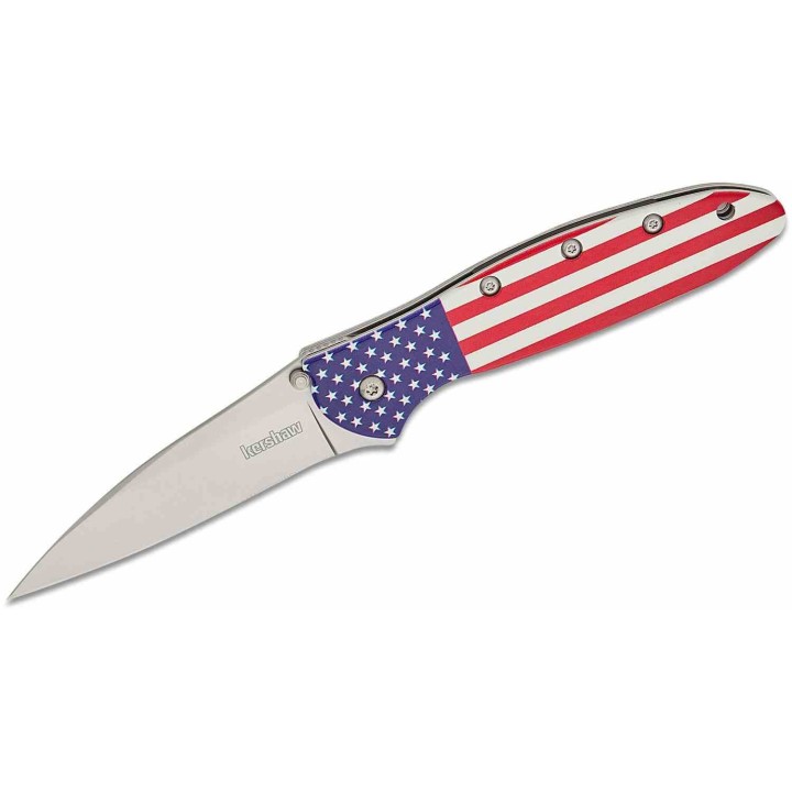 Couteau Kershaw Leek USA Flag Lame Acier 14C28N Manche Aluminium A/O LinerLock USA KS1660USA - Livraison Gratuite