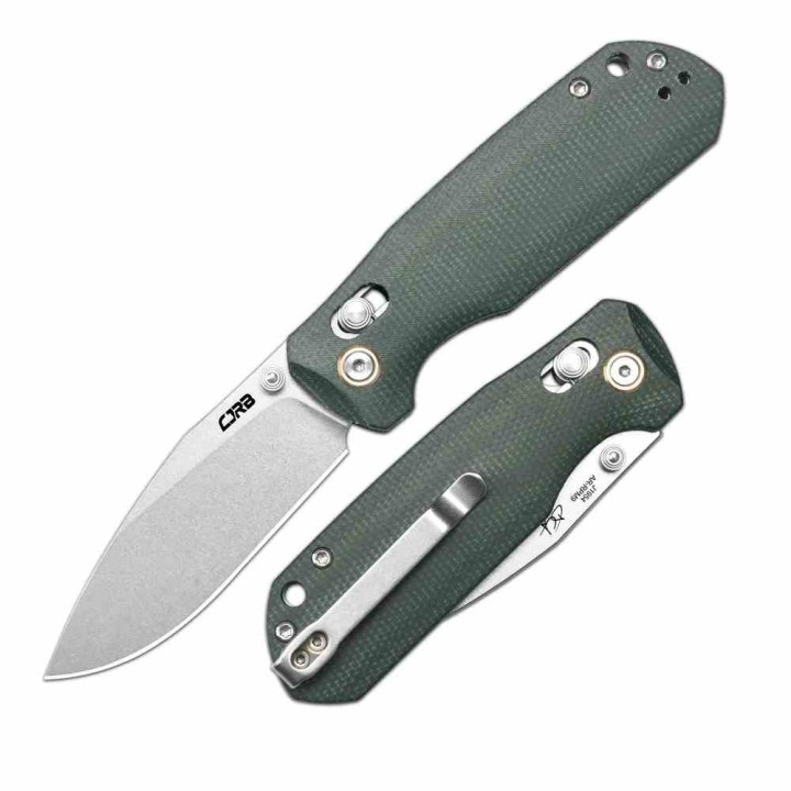 Couteau CJRB Maximal Green Lame Acier AR-RPM9 Manche Micarta Crossbar Lock Clip J1954MGN - Livraison Gratuite