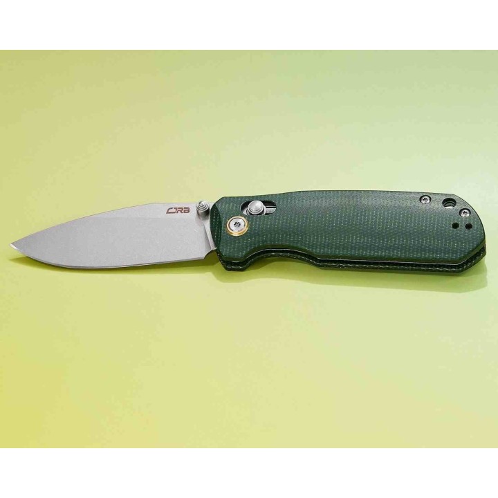 Couteau CJRB Maximal Green Lame Acier AR-RPM9 Manche Micarta Crossbar Lock Clip J1954MGN - Livraison Gratuite
