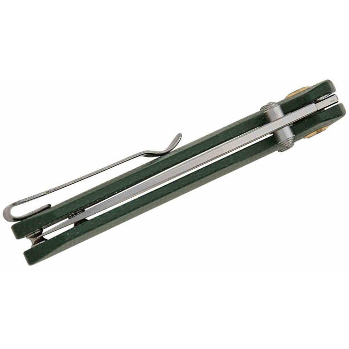 Couteau CJRB Maximal Green Lame Acier AR-RPM9 Manche Micarta Crossbar Lock Clip J1954MGN - Livraison Gratuite