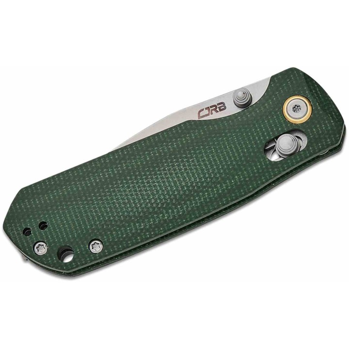 Couteau CJRB Maximal Green Lame Acier AR-RPM9 Manche Micarta Crossbar Lock Clip J1954MGN - Livraison Gratuite