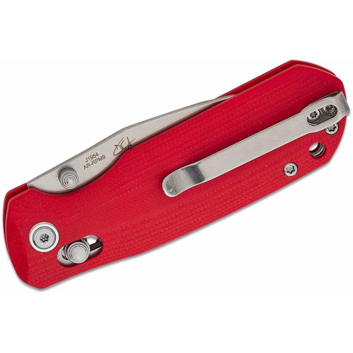 Couteau CJRB Maximal Red Lame Acier AR-RPM9 Manche G10 Crossbar Lock Clip J1954RE - Livraison Gratuite