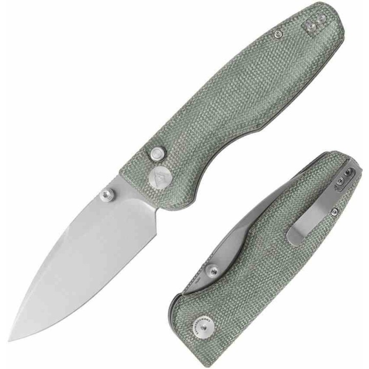 Couteau CMB Predator V3 OD Green Lame Acier 14C28N Manche Micarta Button Lock IKBS CMB19A - Livraison Gratuite