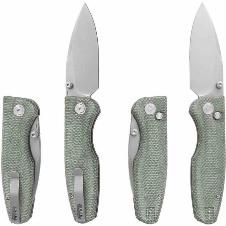 Couteau CMB Predator V3 OD Green Lame Acier 14C28N Manche Micarta Button Lock IKBS CMB19A - Livraison Gratuite
