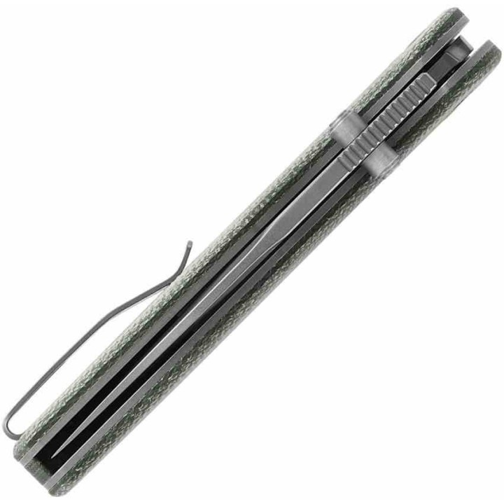 Couteau CMB Predator V3 OD Green Lame Acier 14C28N Manche Micarta Button Lock IKBS CMB19A - Livraison Gratuite