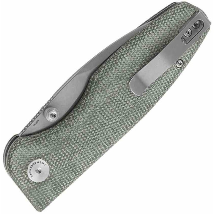 Couteau CMB Predator V3 OD Green Lame Acier 14C28N Manche Micarta Button Lock IKBS CMB19A - Livraison Gratuite