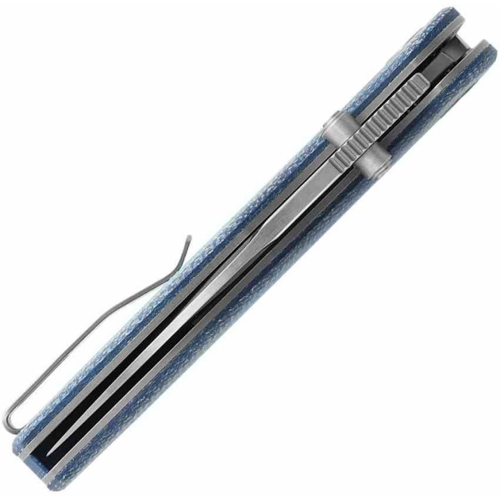 Couteau CMB Predator V3 Blue Lame Acier 14C28N Manche Micarta Button Lock IKBS CMB19D - Livraison Gratuite