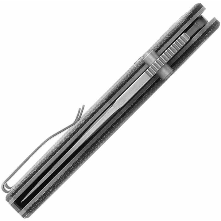 Couteau CMB Predator V3 Black Lame Acier 14C28N Manche Micarta Button Lock IKBS CMB19C - Livraison Gratuite