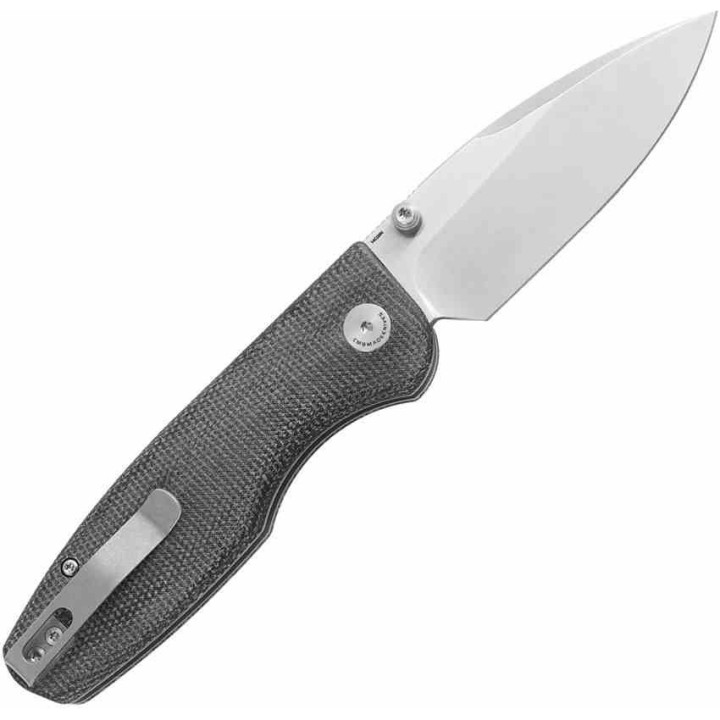 Couteau CMB Predator V3 Black Lame Acier 14C28N Manche Micarta Button Lock IKBS CMB19C - Livraison Gratuite