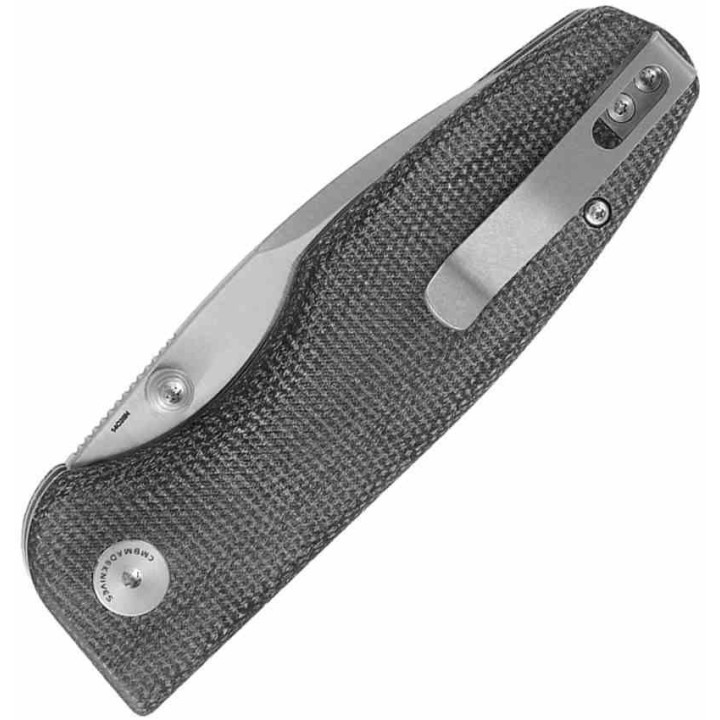 Couteau CMB Predator V3 Black Lame Acier 14C28N Manche Micarta Button Lock IKBS CMB19C - Livraison Gratuite