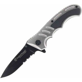 Couteau Smith&Wesson Extreme Ops Lame Acier 7Cr17MoV Serr Manche Alu Linerlock SW1207131 - Livraison Gratuite