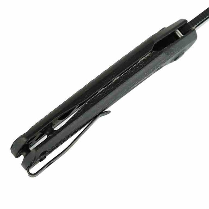 Couteau Pliant Reate PL-XE Black Lame Drop Point Acier Nitro-V Manche Micarta Noir Pivot Lock REA168 - Livraison Gratuite