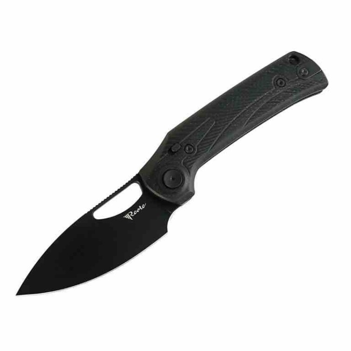 Couteau Pliant Reate PL-XE Black Lame Drop Point Acier Nitro-V Manche Micarta Noir Pivot Lock REA168 - Livraison Gratuite