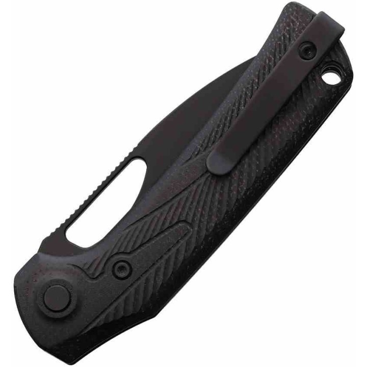 Couteau Pliant Reate PL-XE Black Lame Drop Point Acier Nitro-V Manche Micarta Noir Pivot Lock REA168 - Livraison Gratuite