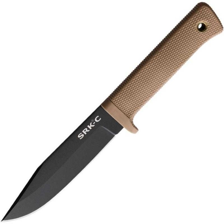 Couteau Cold Steel SRK Desert Tan Compact Survival Rescue Lame Acier SK-5 Manche Kray-Ex Etui CS49LCKDDTBK - Livraison Gratuite
