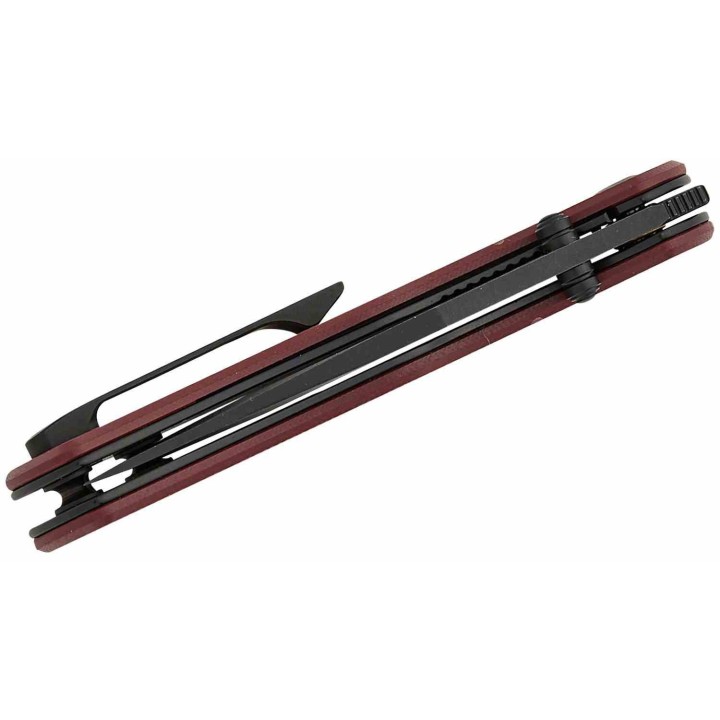 Couteau CIVIVI Clingman Burgundy Lame Clip Point Acier Nitro-V Manche G-10 IKBS Liner Lock CIVC230652 - Livraison Gratuite