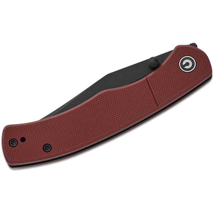 Couteau CIVIVI Clingman Burgundy Lame Clip Point Acier Nitro-V Manche G-10 IKBS Liner Lock CIVC230652 - Livraison Gratuite