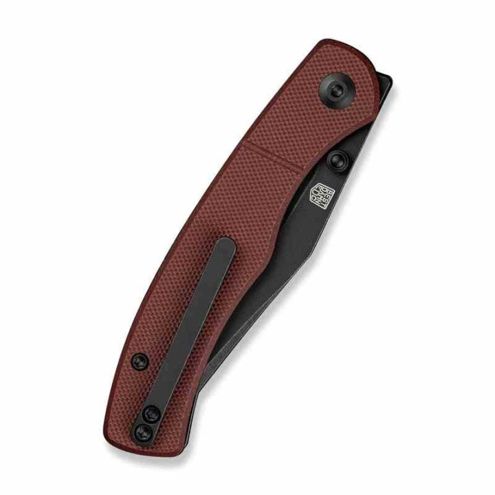 Couteau CIVIVI Clingman Burgundy Lame Clip Point Acier Nitro-V Manche G-10 IKBS Liner Lock CIVC230652 - Livraison Gratuite