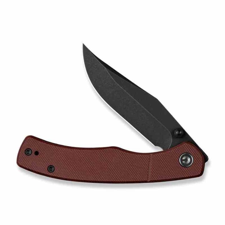 Couteau CIVIVI Clingman Burgundy Lame Clip Point Acier Nitro-V Manche G-10 IKBS Liner Lock CIVC230652 - Livraison Gratuite