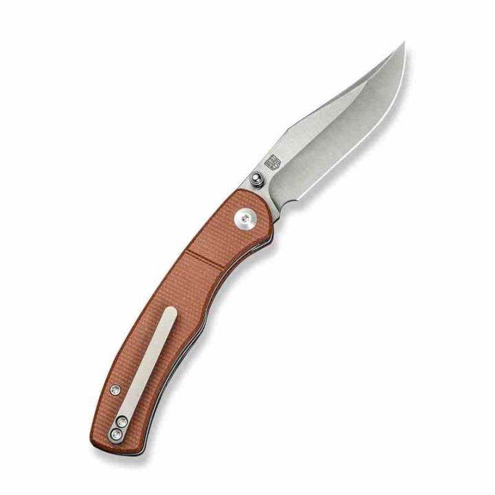 Couteau CIVIVI Clingman Brown Lame Clip Point Acier Nitro-V Manche Micarta IKBS Liner Lock CIVC230653 - Livraison Gratuite