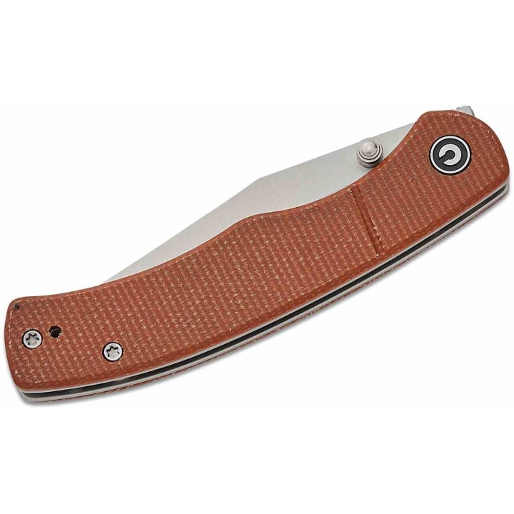 Couteau CIVIVI Clingman Brown Lame Clip Point Acier Nitro-V Manche Micarta IKBS Liner Lock CIVC230653 - Livraison Gratuite