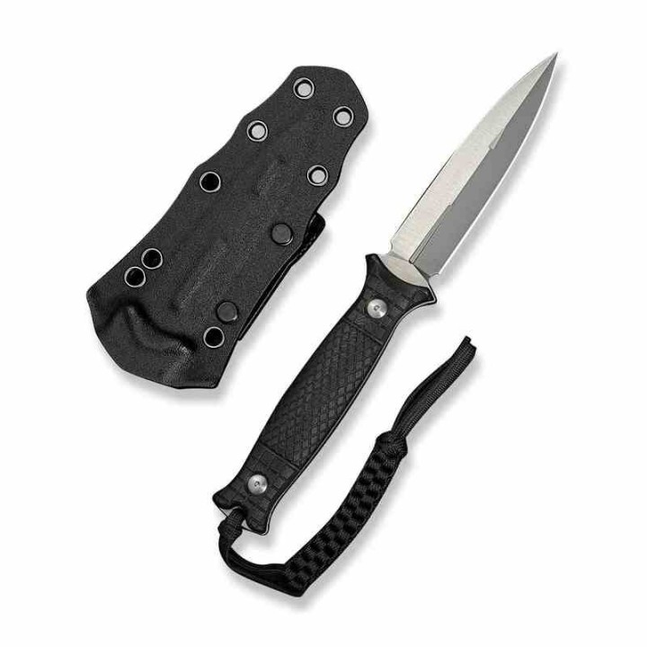 Couteau CIVIVI Perfrico Black Lame Dague Acier 14C28N Manche G-10 Étui Kydex CIVC230261 - Livraison Gratuite