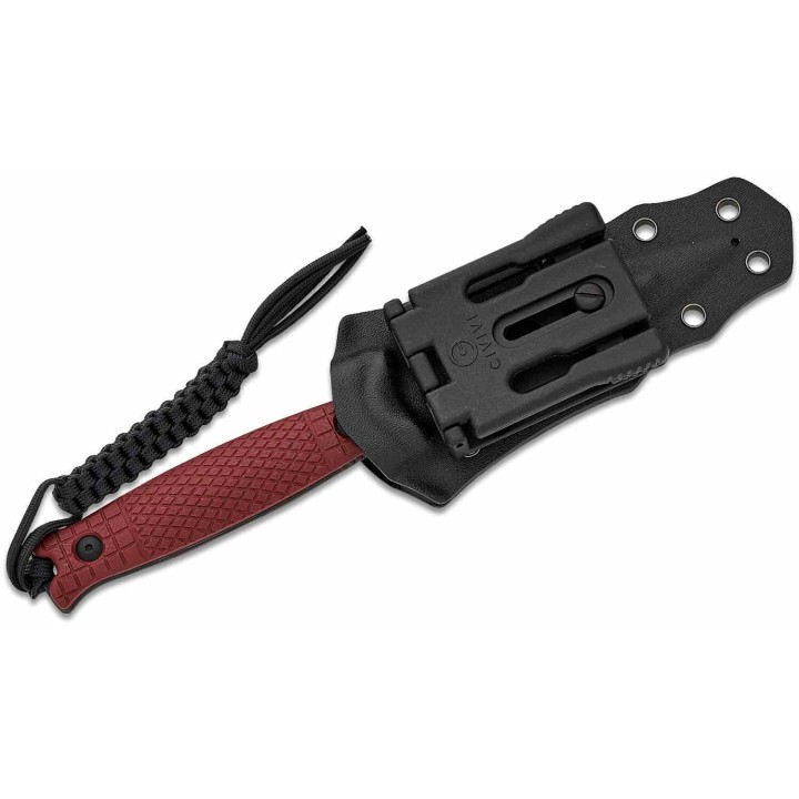 Couteau CIVIVI Perfrico Burgundy Lame Dague Acier 14C28N Manche G-10 Étui Kydex CIVC230263 - Livraison Gratuite