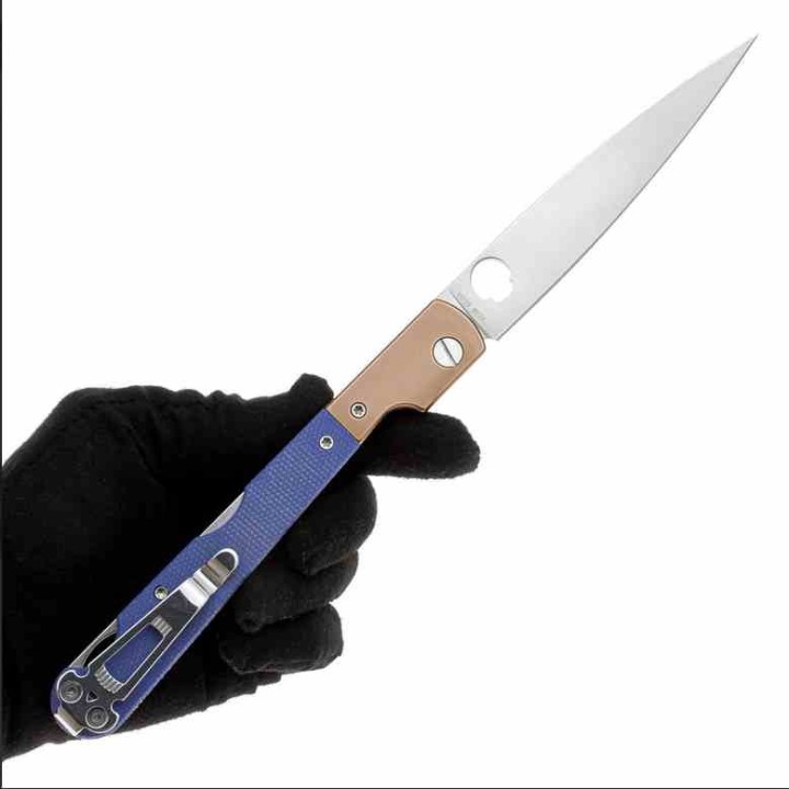Couteau Daggerr Knives Corso Blue Lame Spear Point Acier VG-10 Manche Micarta Lockback Clip DGR2303MBLS - Livraison Gratuite