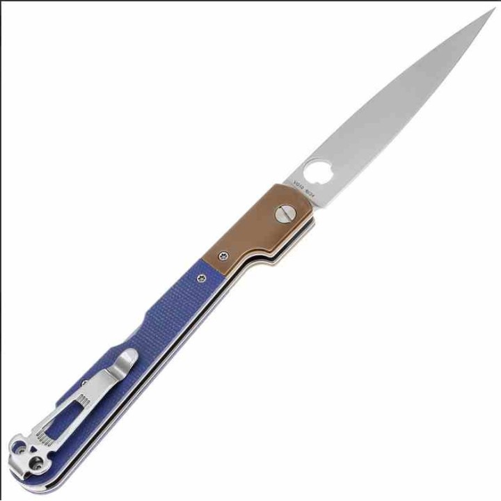 Couteau Daggerr Knives Corso Blue Lame Spear Point Acier VG-10 Manche Micarta Lockback Clip DGR2303MBLS - Livraison Gratuite