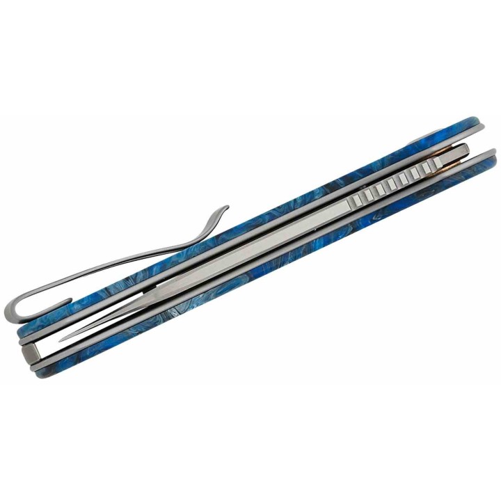 Couteau CIVIVI Elementum Slipjoint Blue Ocean Lame Drop Point Acier 14C28N Manche Résine Clip CIVC18062AJ4 - Livraison Gratuite