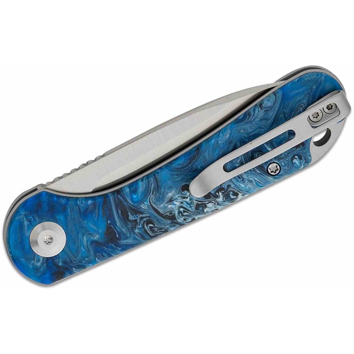 Couteau CIVIVI Elementum Slipjoint Blue Ocean Lame Drop Point Acier 14C28N Manche Résine Clip CIVC18062AJ4 - Livraison Gratuite